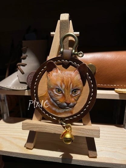 Custom Leather Pet Ornament - Personalized Pet Keepsake and Memorial Gift